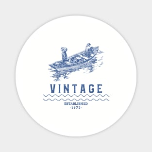 Vintage Est. 1973 Fishing Boat Magnet